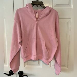 SKIMS Cotton Fleece Zip-Up Hoodie | Halite | Size S